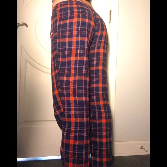 🎉HOST PICK🎉 NFL Team Apparel Orange and Blue Plaid Pants, Sz. M - Picture 3 of 11